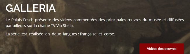 Visuel Galleria vidéos des oeuvres du Palais Fesch